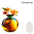 2D Acrylic Flower Vase Standee Desktop Ornament Home Room Decor Gift Table Decoration - Style 21