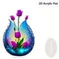 2D acrylic tulip flower night light desktop standing plaque home room decorative ornament gift - Style 26