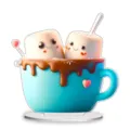 Cute cartoon marshmallow hot chocolate acrylic standee desktop home room decoration item - Style 37