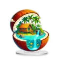 Creative Coconut Island Acrylic Standee Desktop Ornament Home Living Room Room Decor Gift - Style 41