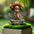 Charming black fairy garden stake detail, acrylic outdoor waterproof floral decor. - Style 2 / 30 cm