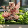 Bohemian acrylic garden stake featuring a fairy and hummingbird for outdoor yard decor. - 30cm