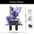 Paletto da giardino fata viola in acrilico arte da cortile decorazione esterna 30cm - Elfo Viola / Taglia L