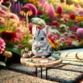 Cute chinchilla garden stake outdoor yard lawn ornament resin decor cute animal statue - Totoro Style / 10cm Size