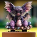 Outdoor garden acrylic ground insert pot decoration with cute fantasy creature and colorful eggs. - Fantasy Beast Style / 10cm