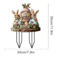 Easter bunny egg garden stake decorative resin yard sign outdoor potted plant decor 30cm - Small 10cm / 2