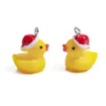 Harz Weihnachtsmann Ente Anhänger DIY Schmuck niedlich Weihnachten Handgemachte Zubehör - Klassisches Gelb (A10-413) / 21*16mm