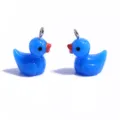 Blue resin duck charms cute animal pendants for DIY handmade necklaces keychains jewelry making - Solid Color Duck Pendant (A2-256) / 20x17mm / Dark Blue