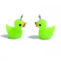 Green resin duck charm, cute DIY jewelry pendant, keyring and necklace accessory. - Solid Color Duck Pendant (A2-256) / 20x17mm / Green