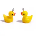 Süße gelbe Enten Harz Anhänger Charms für DIY handgemachte Halsketten Schlüsselanhänger Schmuck. - Einfarbiger Ente Anhänger (A2-256) / 20x17mm / Gelb