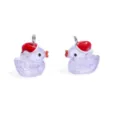 Glitzernder Weihnachtshut Ente Harz Anhänger für DIY Schmuck, Halsketten und schöne Schlüsselanhänger. - Glitzer Lila (A10-412)