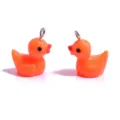 Süße orangefarbene Harz Ente Anhänger für DIY handgemachte Halsketten Schlüsselanhänger Schmuck - Einfarbiger Ente Anhänger (A2-256) / 20x17mm / Orange