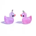 Rosa Harz Ente Anhänger für DIY handgemachte Halsketten, süße Cartoon Schmuckzubehör. - Geleefarbener Ente Anhänger (A10-416) / 20x15mm / Lila