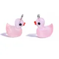 Süße rosa Ente Harz Charms Anhänger DIY Schmuck Zubehör Schlüsselanhänger Halskette Geschenk - Geleefarbener Ente Anhänger (A10-416) / 20x15mm / Fuchsia