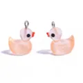 Niedliche Harz Ente Anhänger für DIY Schmuckherstellung, bunte Mini Anhänger für Halskette. - Geleefarbener Ente Anhänger (A10-416) / 20x15mm / Orangerot