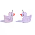 Niedliche Harz Ente Anhänger mit lila Glitzer für DIY handgemachte Halsketten und Schlüsselanhänger. - Glitzer Ente Anhänger (A10-417) / 21x17mm / Lila
