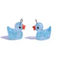 Blauer Glitzer-Harz-Enten-Anhänger für DIY handgemachte Schmuck Halskette Schlüsselanhänger. - Glitzer Ente Anhänger (A10-417) / 21x17mm / Blau