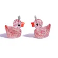 Süßer rosa Glitzer Harz Ente Anhänger Charms für DIY handgemachte Halskette Schlüsselanhänger. - Glitzer Ente Anhänger (A10-417) / 21x17mm / Rot