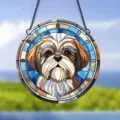 Acrylic dog hanging ornament stained glass style puppy wall decor cute pet suncatcher window - 31