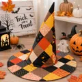 Καπέλο μάγισσας patchwork Halloween με καπιτονέ, εορταστικό αξεσουάρ μεταμφίεσης πάρτι. - Γράμμα B