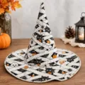 Sombrero de bruja de Halloween acolchado con gatos negros y calabazas para fiesta. - Talla de Niño / A25