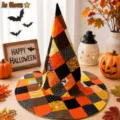 Halloween patchwork witch hat festive party costume cap autumn holiday decor prop headwear - Style K