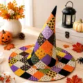 Λεπτομέρεια καπέλου μάγισσας Halloween, ψηφιακή εκτύπωση καπιτονέ - Γράμμα W