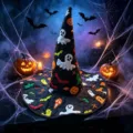 Halloween witch hat with digital print quilting embroidery spooky holiday costume party cap - Style X