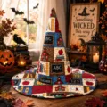 Sombrero de bruja acolchado Halloween tema profesor impresión digital tela disfraz fiesta - Talla de Adulto / Para A16