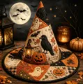 Halloween Quilted Witch Hat Patchwork Embroidery Magic Costume Festival Prop! - Style 17