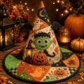 Halloween Quilted Witch Hat Festive Pumpkin Ghost Costume Accessory Party Hat Decor - Style 16