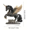2026 Black Gold Crystal Pegasus Acrylic Tabletop Ornament Home Room Decor Figurine - Style 5