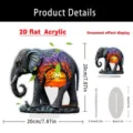 Acryl olifant ornament detail met 20cm hoogte, 0,3cm dikte en stabiele bureaubasis. - 20cm / Stijl 3