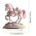 Pink acrylic horse desktop ornament with rhinestones, 20cm height home decor figurine. - Style 7