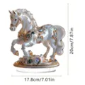 Acrylic crystal horse desktop ornament decorative figurine detail view with gold accents 20cm - Style 8