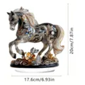 Acrylic horse figurine with sparkling rhinestones, 20x17.6cm home desktop decor ornament. - Style 9