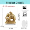 2D acrylic golden elephant family figurine desktop ornament with waterproof design, 20cm height. - Golden Elephant / 20cm