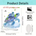 Detail view of the 2D acrylic turtle ornament with crystal mosaic texture and stable base. - 20cm / Mother and Baby Turtle (Style 1)