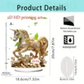 2D acrylic unicorn tabletop ornament with gold coins and flowers, waterproof display stand. - Unicorn / 20cm