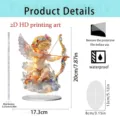 Acrylic Cupid angel ornament detail view, high definition 2D printing and clear size guide. - 20cm / Angel Cupid