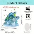 Acrylic 2D flat mother and baby turtle ornament for desktop decor, details and dimensions view. - 20cm / Double Layer Turtle (Style 2)