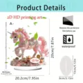 Acrylic unicorn ornament detail view showing precise product dimensions and thickness specs. - 20cm / Style 1