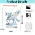 Acrylic unicorn pegasus standee 2D HD print desk ornament decorative display piece 20cm height - 20cm / Unicorn And Pegasus