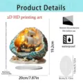 Detailed view of the 2D acrylic seashell sailing ship ornament with dimensions and specs. - 20cm / Shell Sailboat