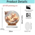 2D acrylic cute sleeping kitten table ornament with transparent base and waterproof design. - Style 1