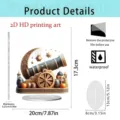 Acrylic decorative ornament detail showing product dimensions, thickness, and waterproof features. - Ramadan Islamic Elements / 20cm