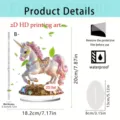 Acrylic unicorn desktop standee decorative ornament with clear HD printing and base stand. - 20cm / Style 2