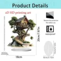 2D acrylic treehouse decorative standee desktop ornament with clear size and waterproof specs. - 20cm / Fantasy Treehouse