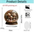 Cute 2D Panda Acrylic Standee Christmas Snow Globe Home Desktop Decor Ornament Gift - Style 3