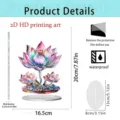 2D acrylic lotus flower flat ornament home desktop decoration with transparent base. - Rainbow Lotus / 20cm